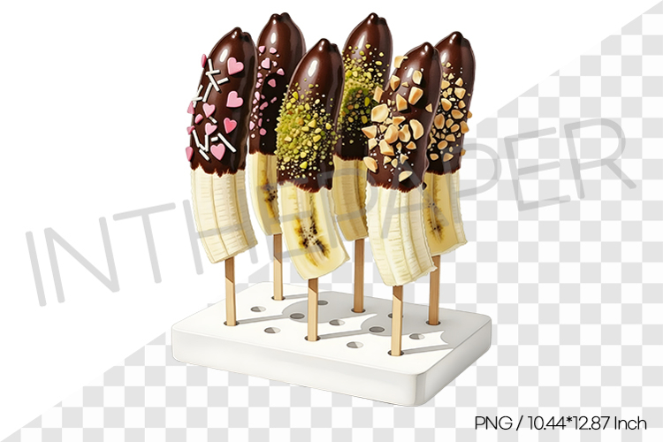 Chocolate Banana Skewers Catering Display PNG Cli Fruit
