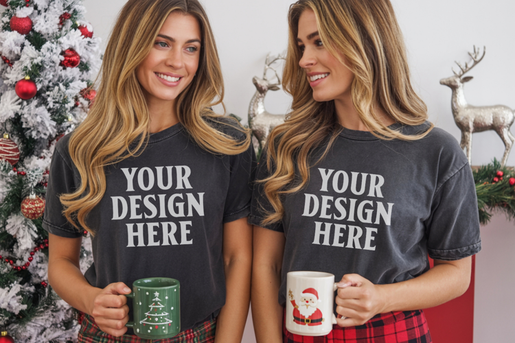 Bella Canvas 3001 Christmas Couple Mockup ,3001 Couple Mock