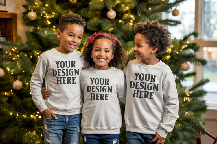 Christmas Family Matching T-Shirt Mockups | Holiday Group