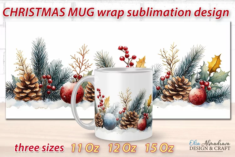 Christmas Mug Sublimation Template| Mug Wrap Cricut designs