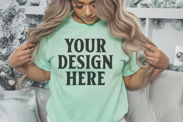 Bay Christmas Comfort Colors 1717 Mockups, CC 1717 mockups