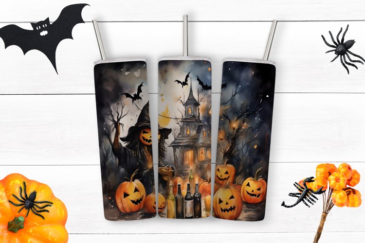 Halloween tumbler wrap sublimation | 20 oz skinny tumbler