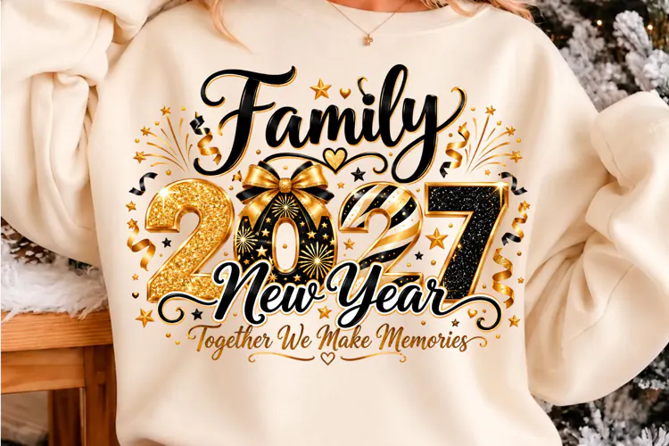 Family New Year 2027 PNG New Year T-shirt Png