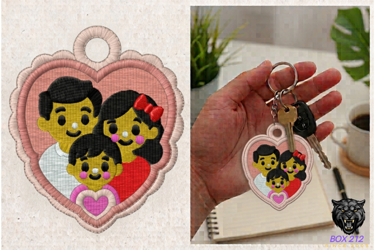 Daughter Keychain Embroidery Design