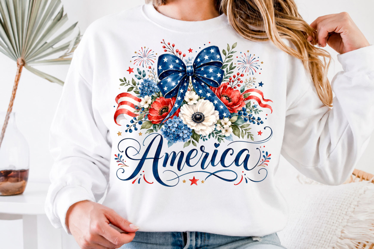 Boho Floral USA 250 T-shirt Design Png