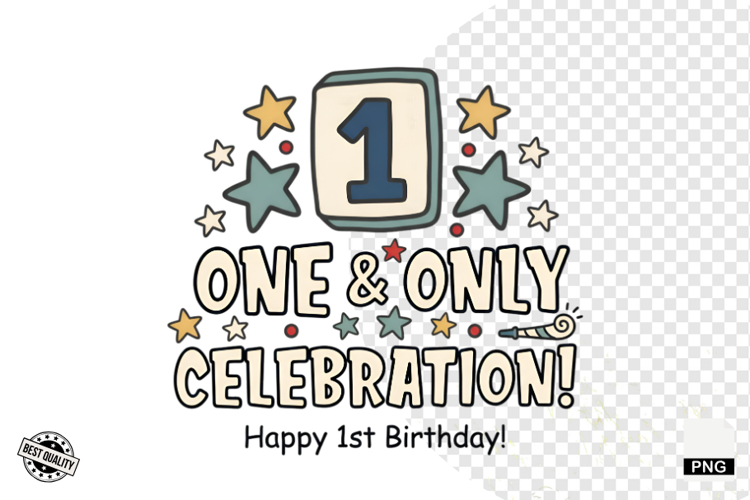 1st Birthday Sublimation PNG - Baby PNG - Birthday PNG example image 1
