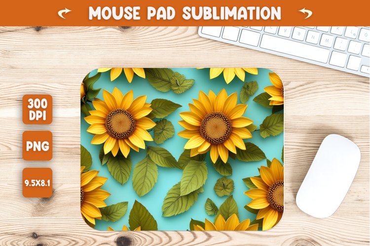 3D Sunflower Mouse Pad Sublimation