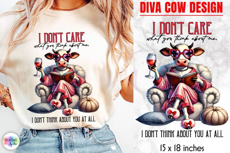 Funny Glamorous Cow Sublimation, Sassy Quotes PNG