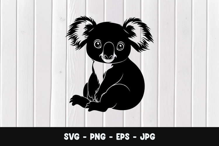 Sitting Koala Cartoon SVG PNG example image 1