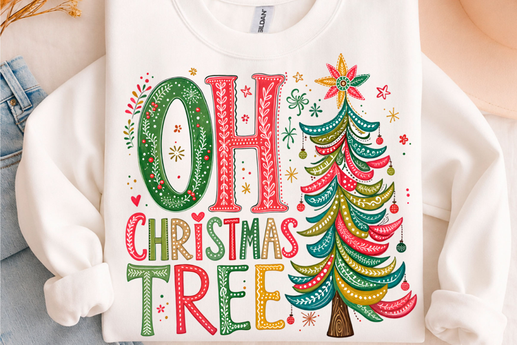 Oh Christmas Tree Retro Holiday PNG