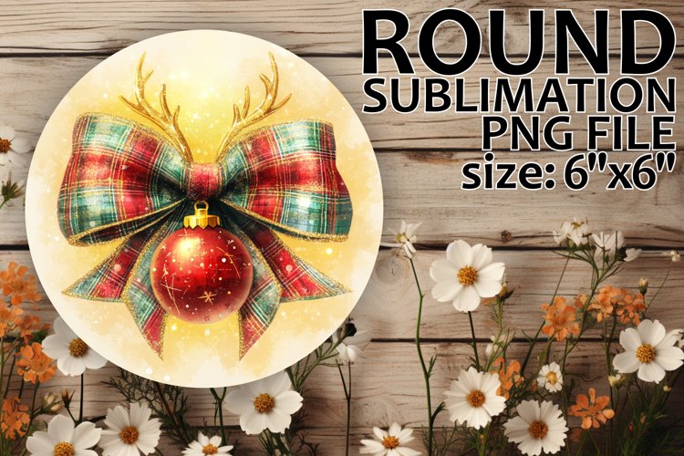 Cheerful Circle Keychains Design, Holiday Bow