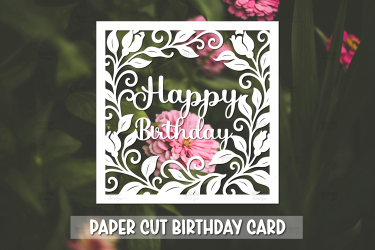 Happy Birthday Greeting card SVG,Paper cut SVG Birthday Card