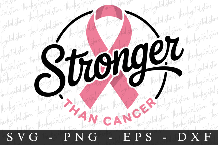 Pink Ribbon Stronger | Breast Cancer SVG | Pink Ribbon