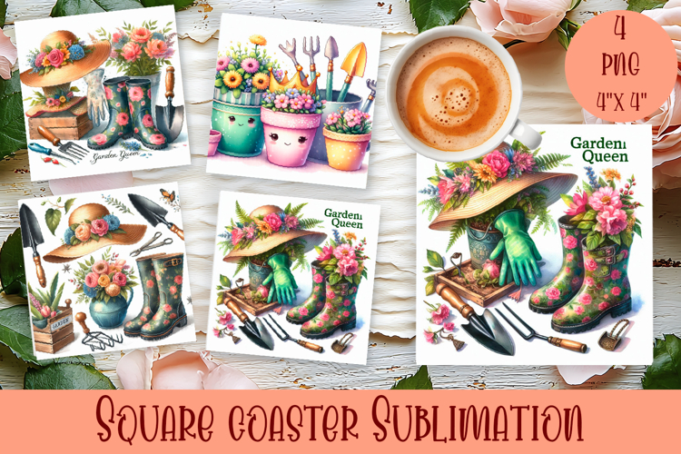 Summer flowers Coaster Design |butterfly Floral Sublima