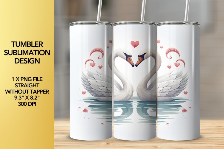 Swans Tumbler Sublimation Design example image 1