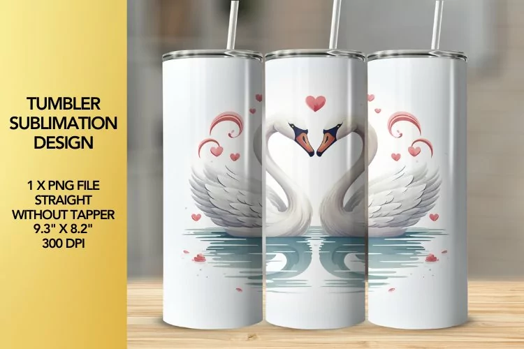 Swans Tumbler Sublimation Design