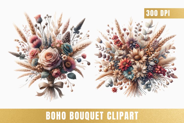 Boho Flowers Clipart Image 15