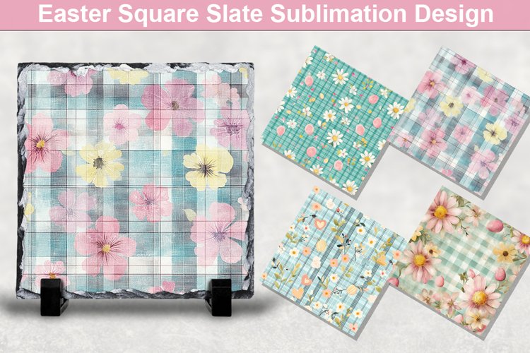 Easter Spring Square Sublimation Slate Design