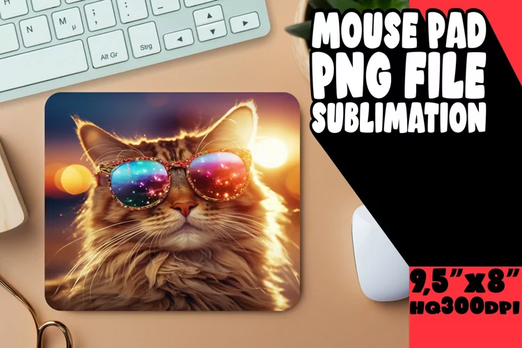 Lively Cat Characters Mouse Pad Graphic