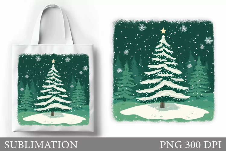 Christmas Tree Tote Bag. Christmas Tote Bag Design