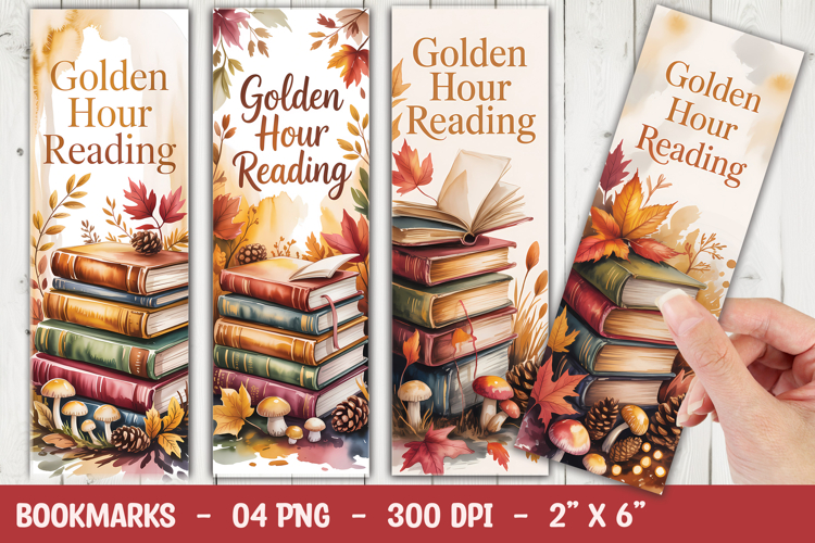 Golden Reading Bookmark Sublimation example image 1