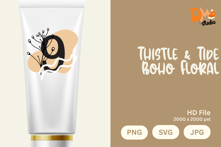 Thistle   Tide Boho Floral Monogram