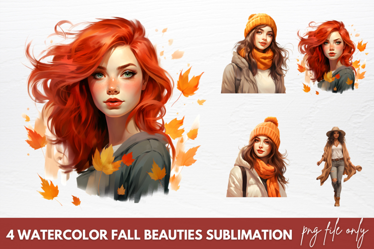 Watercolor Fall Beauties Sublimation Clipart