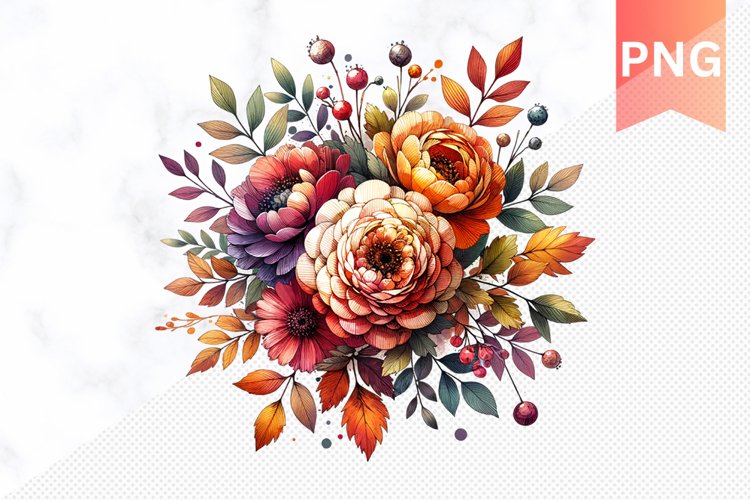 Autumn Botanical Sublimation - Clipart PNG Design