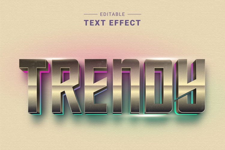Editable Text Effect for Illustrator. Vector Graphic styles example image 1