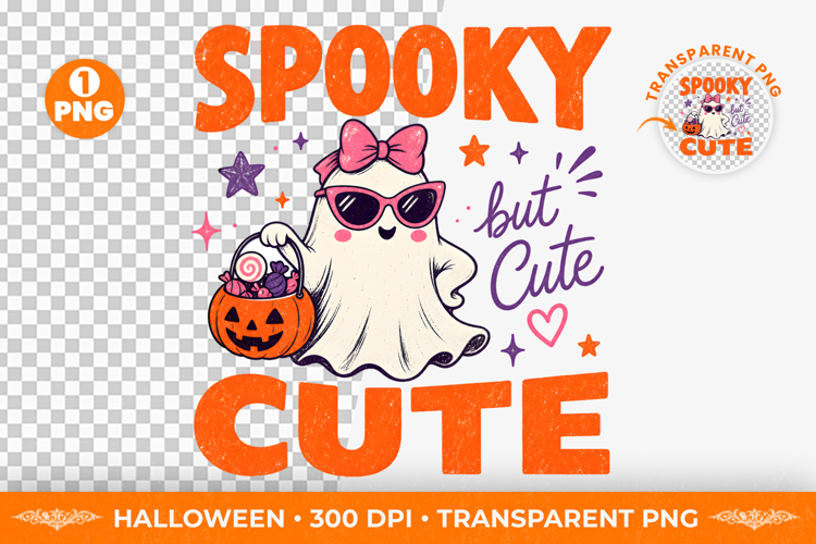 Spooky but Cute Ghost Halloween Sublimation T-Shirt Design