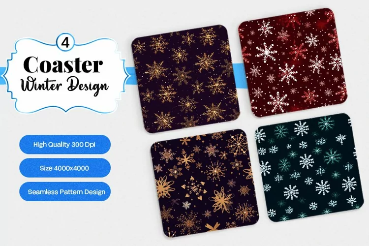 Square Coaster winter snow Sublimation