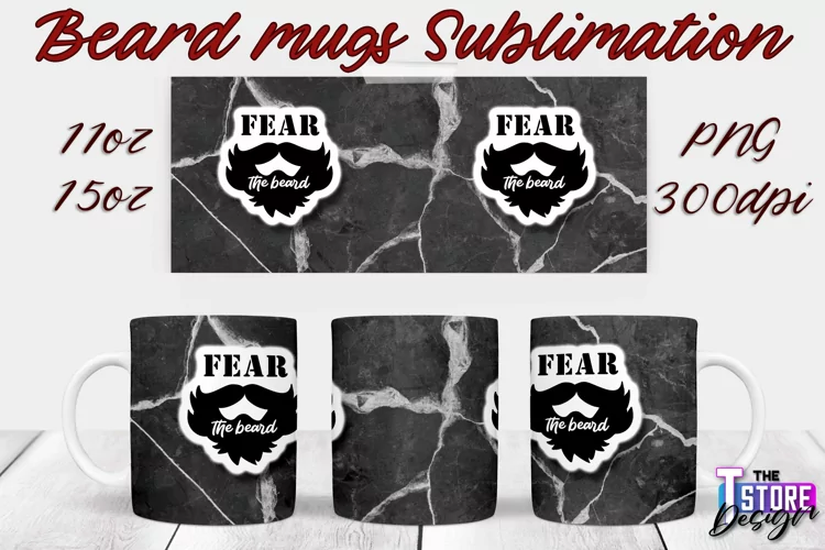 Beard Mug Design | 11 oz 15 oz Mug Sublimation | PNG File