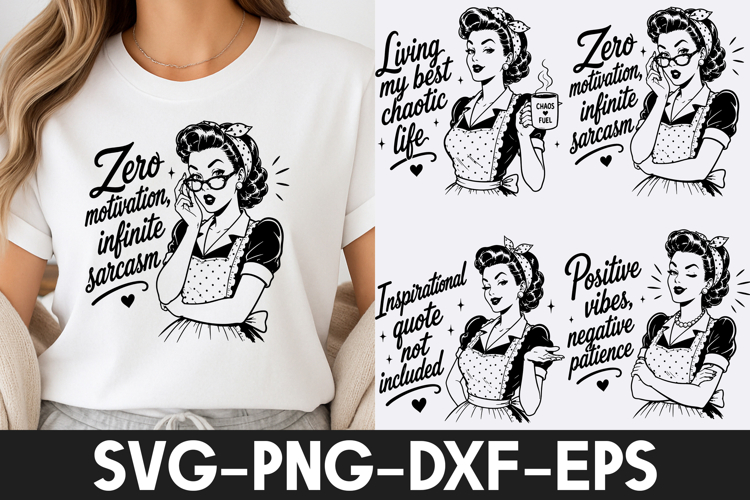 Funny Sarcastic SVG | Retro Funny Quotes PNG DXF EPS SVG