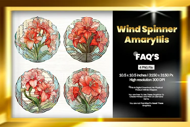 Amaryllis Wind Spinner Sublimation - 04 Variations