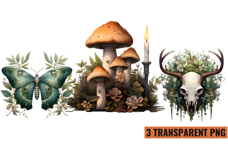 Watercolor Beautiful Woodland Witch sublimation , PNG