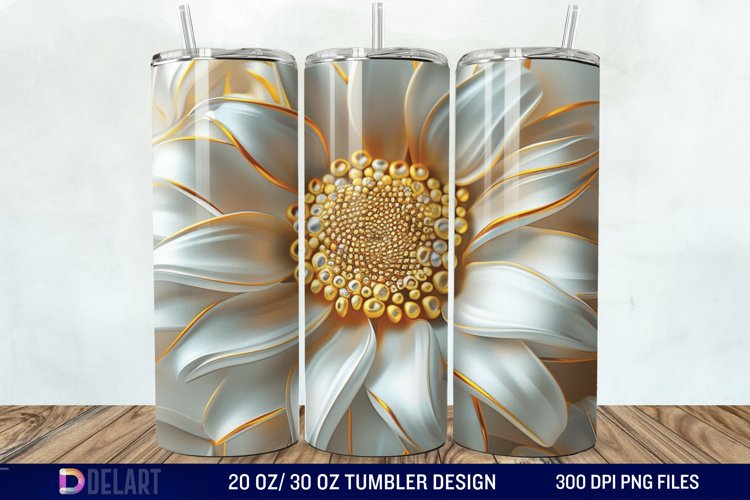 3d Sunflower floral Tumbler Wrap example image 1