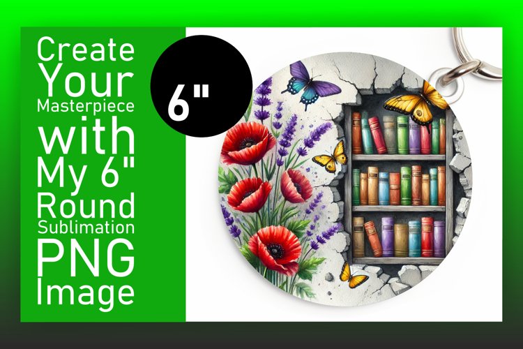 Vibrant Round Design for Keychains , Books