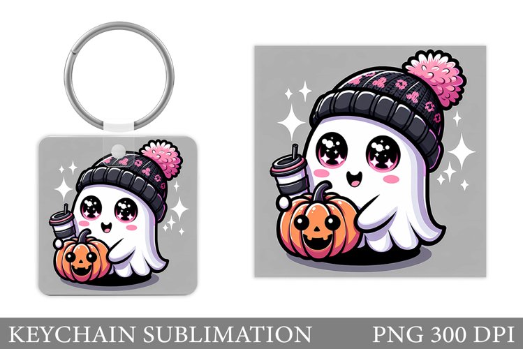 Cute Ghost Keychain Design. Cute Ghost Sublimation