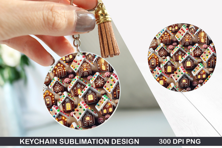 Christmas Home Keychain Sublimation - Christmas Keychain PNG