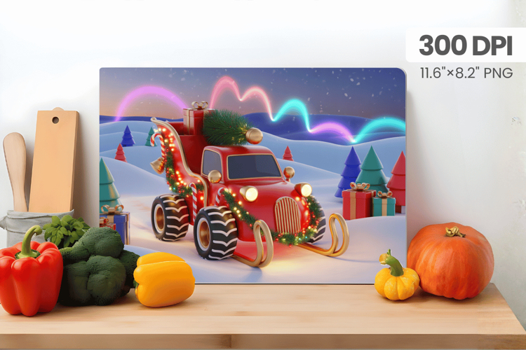 Winter Christmas Wonderland Cutting Board PNG Sublimation