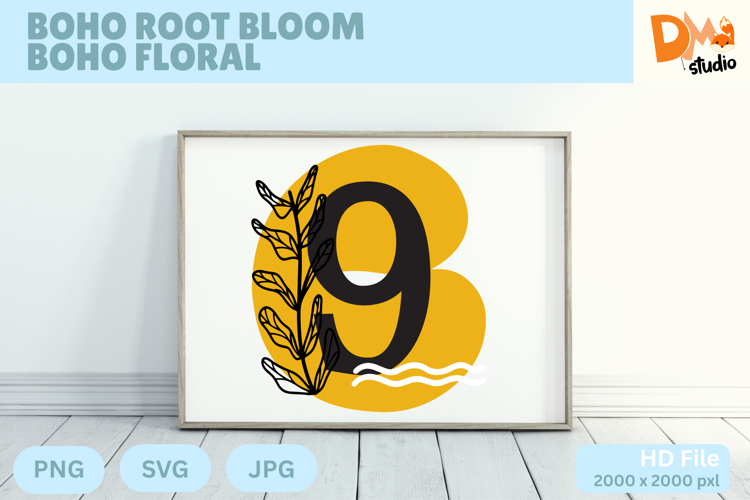 Boho Root Bloom Boho Floral Monogram