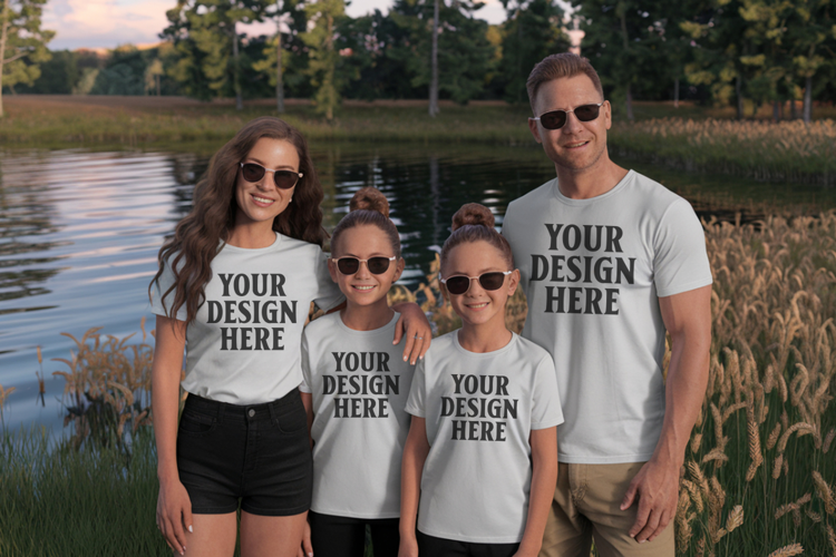 Bella Canvas 3001 Family Group Mockup