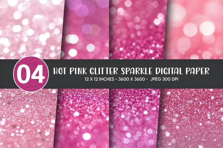 Hot Pink Glitter Sparkle Digital Paper example image 1