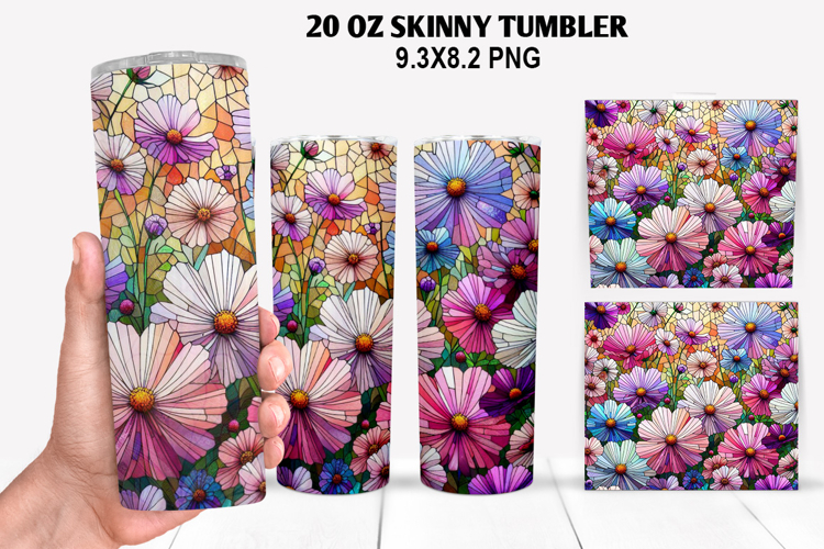 Flower Skinny Tumbler 20oz Wrap Design, Summer Tumbler Wrap
