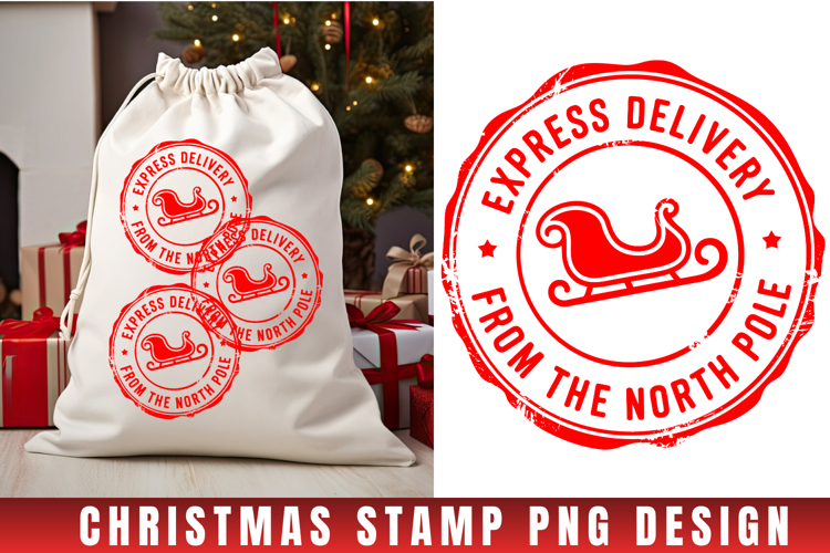 Christmas Stamp Clipart, Christmas Retro sublimation PNG