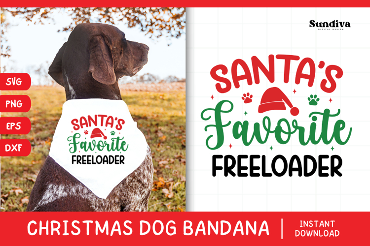 Christmas Dog Bandana Quotes SVG | Favorite Freeloader