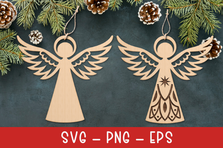Christmas Angel laser SVG PNG| Christmas ornament