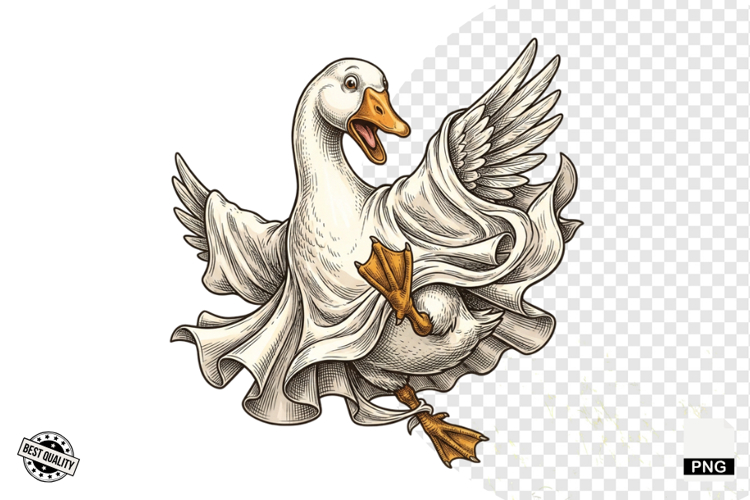 Halloween Ghost Goose PNG