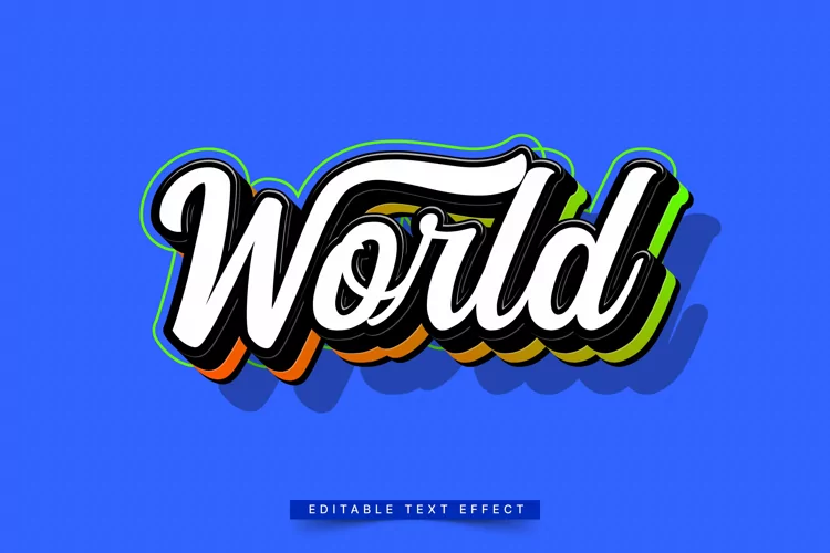 Editable Text Effect for Illustrator. Vector Graphic styles