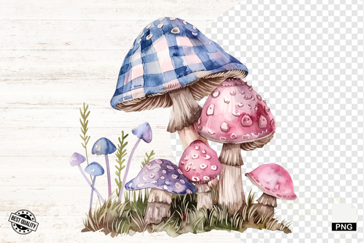 Gingham Mushroom Png - Mushroom Clipart